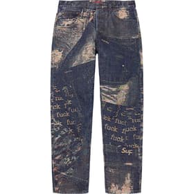 Supreme Archive Denim Jacquard Regular Jean Blue