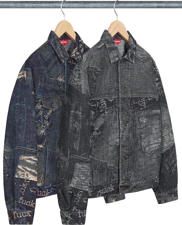 Supreme Archive Denim Jacquard Trucker Jacket - Product Image