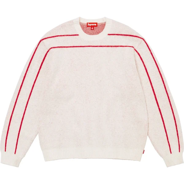 Supreme Back Stripe Sweater - White (front)