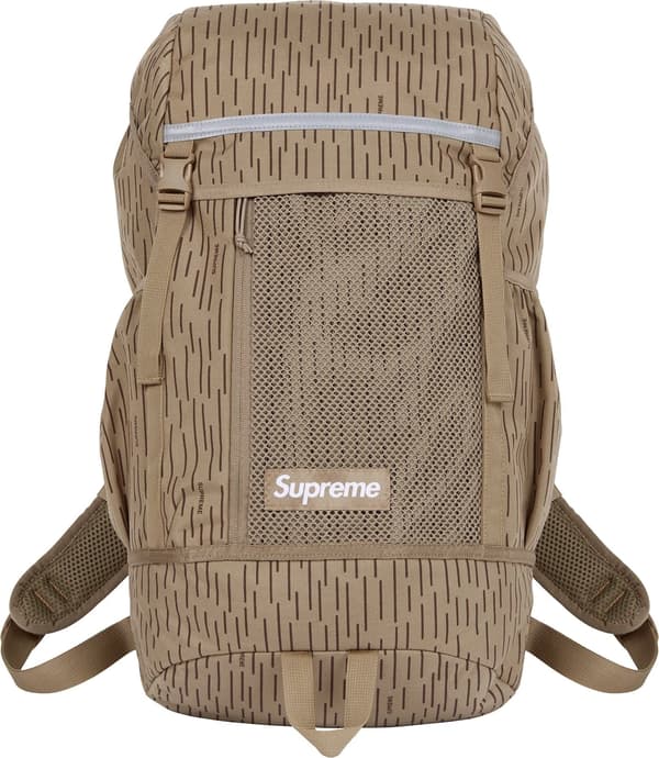 Supreme Backpack - Tan Raindrop (front)