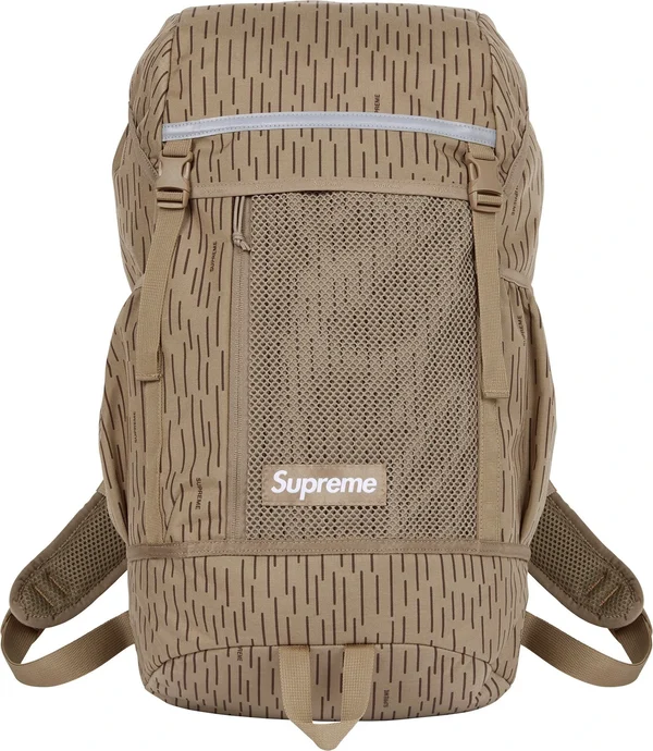 Supreme Backpack - Tan Raindrop (front)