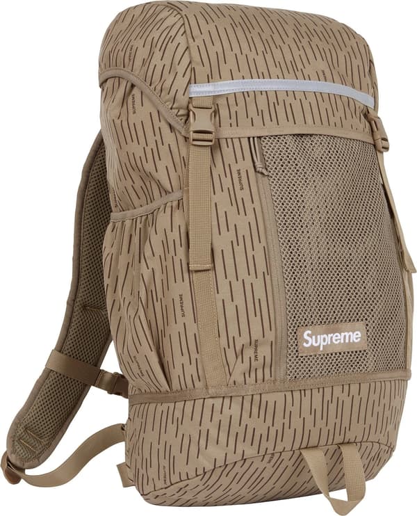 Supreme Backpack - Tan Raindrop (front)