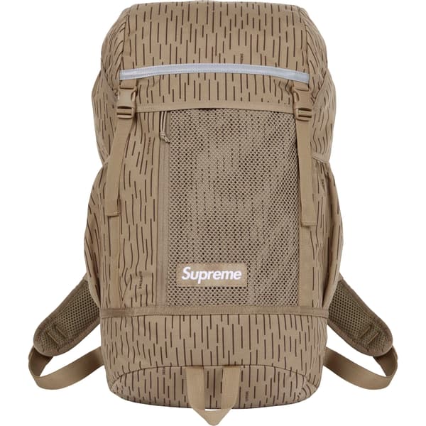 Supreme Backpack - Tan Raindrop (front)