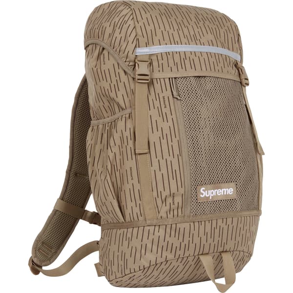Supreme Backpack - Tan Raindrop (front)