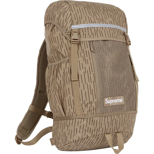 Supreme Backpack - Tan Raindrop (front)
