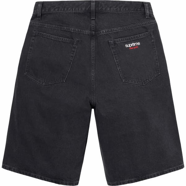 Supreme Baggy Denim Short - Black (front)