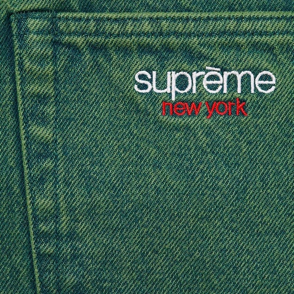 Supreme Baggy Denim Short - Green (front)