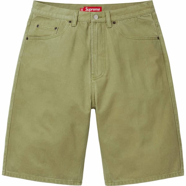 Supreme Baggy Denim Short - Light Olive (front)