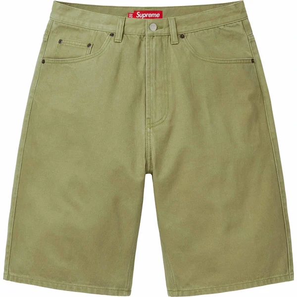 Supreme Baggy Denim Short - Light Olive (front)
