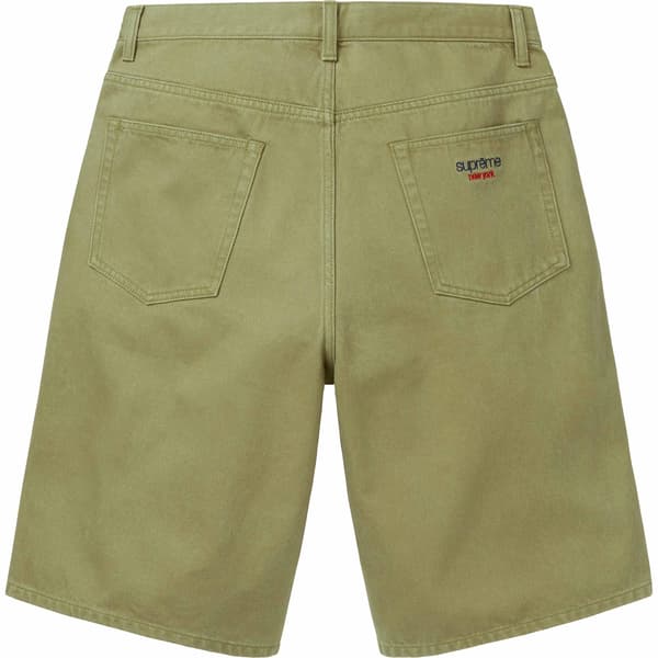 Supreme Baggy Denim Short - Light Olive (front)
