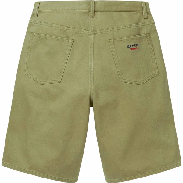 Supreme Baggy Denim Short - Light Olive (front)