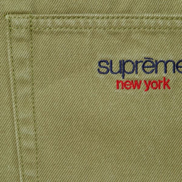 Supreme Baggy Denim Short - Light Olive (front)