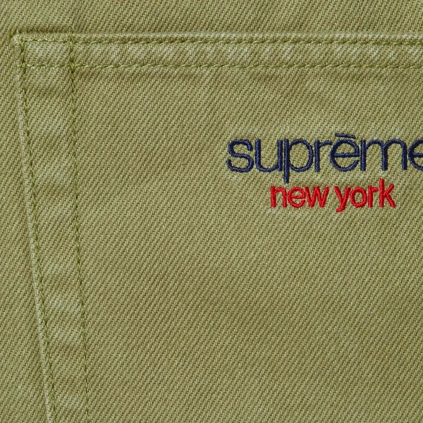 Supreme Baggy Denim Short - Light Olive (front)