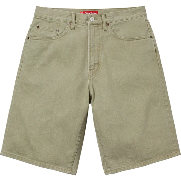 Supreme Baggy Denim Short - Olive (front)