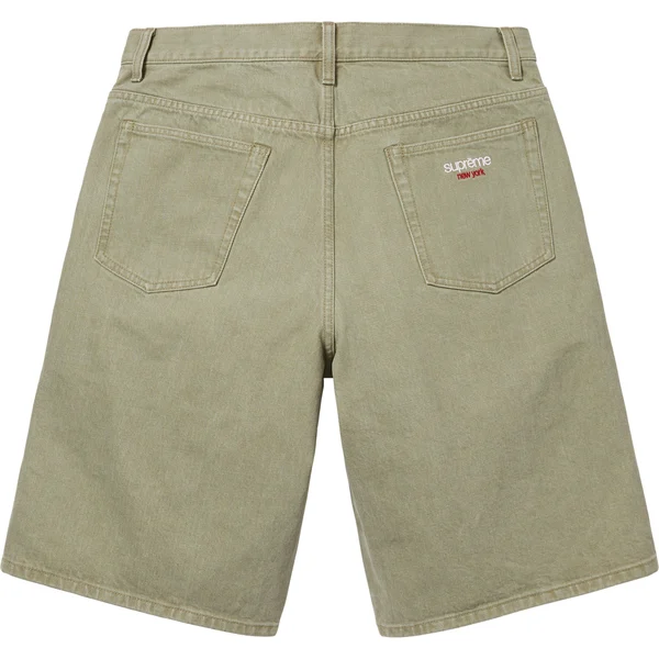 Supreme Baggy Denim Short - Olive (front)