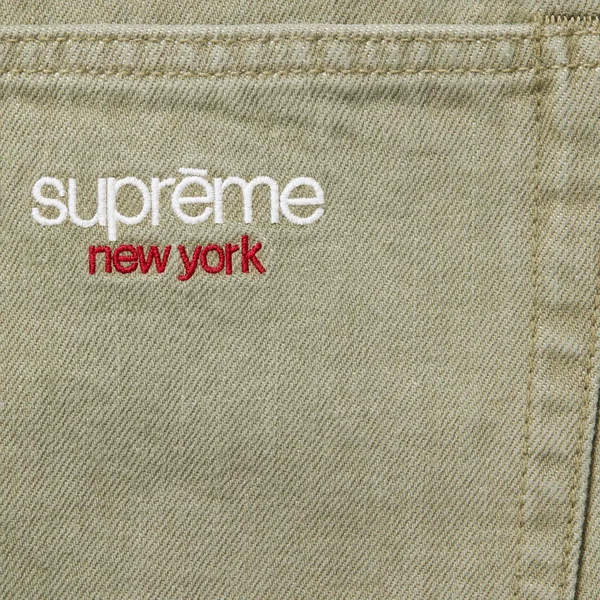 Supreme Baggy Denim Short - Olive (front)