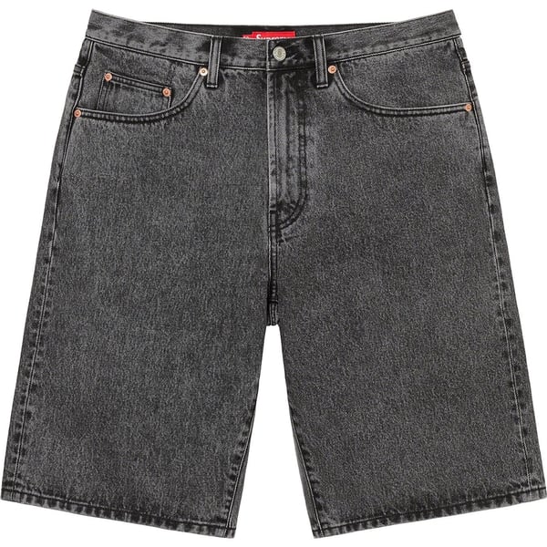 Supreme Baggy Denim Short - Washed Black (front)