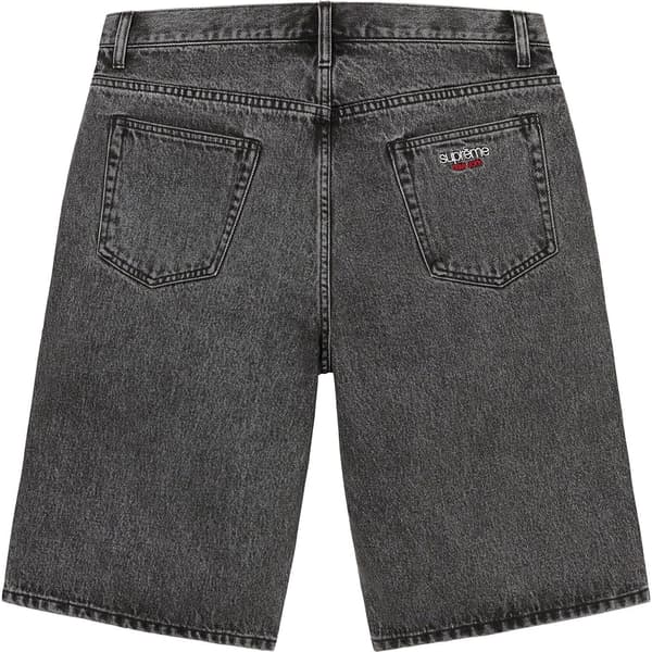 Supreme Baggy Denim Short - Washed Black (front)