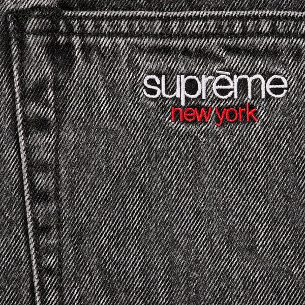 Supreme Baggy Denim Short - Washed Black (front)