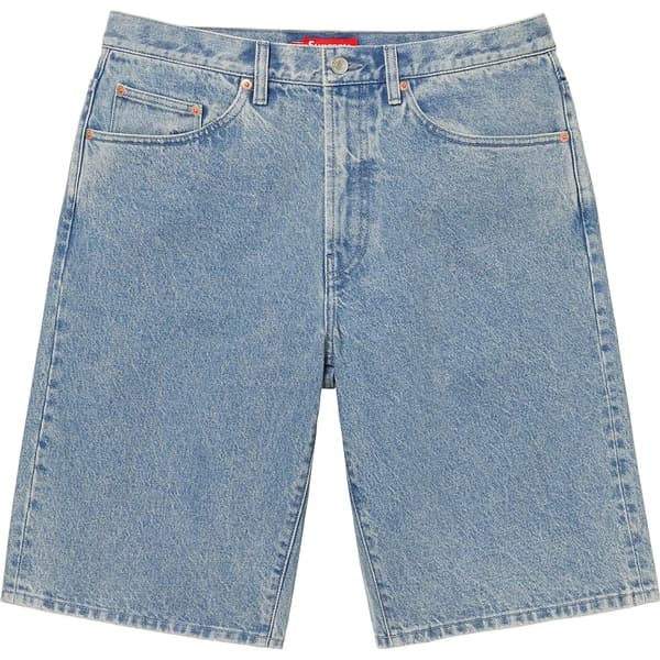 Supreme Baggy Denim Short - Washed Blue (front)