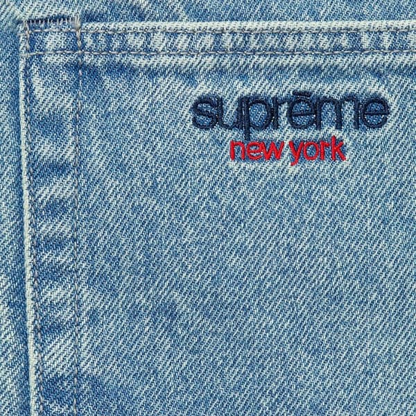 Supreme Baggy Denim Short - Washed Blue (front)