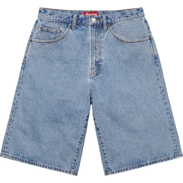 Supreme Baggy Denim Short - Washed Indigo (front)