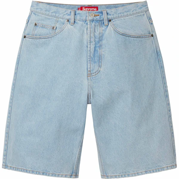 Supreme Baggy Denim Short - Washed Indigo (front)