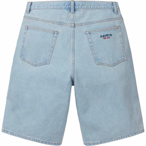 Supreme Baggy Denim Short - Washed Indigo (front)
