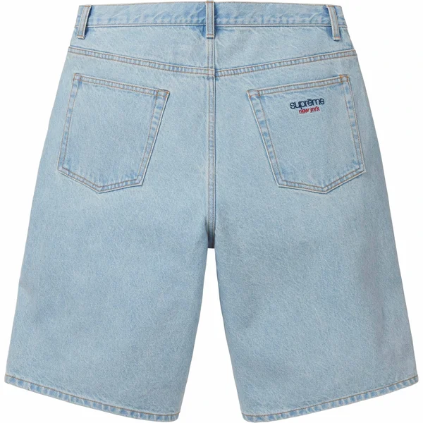 Supreme Baggy Denim Short - Washed Indigo (front)