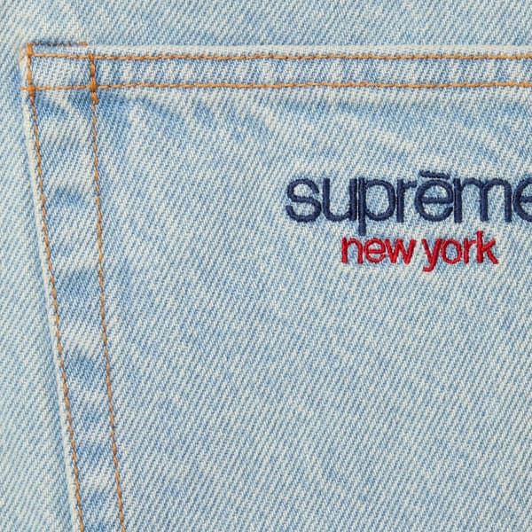 Supreme Baggy Denim Short - Washed Indigo (front)