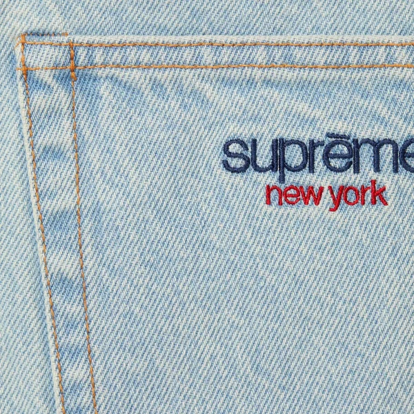 Supreme Baggy Denim Short - Washed Indigo (front)