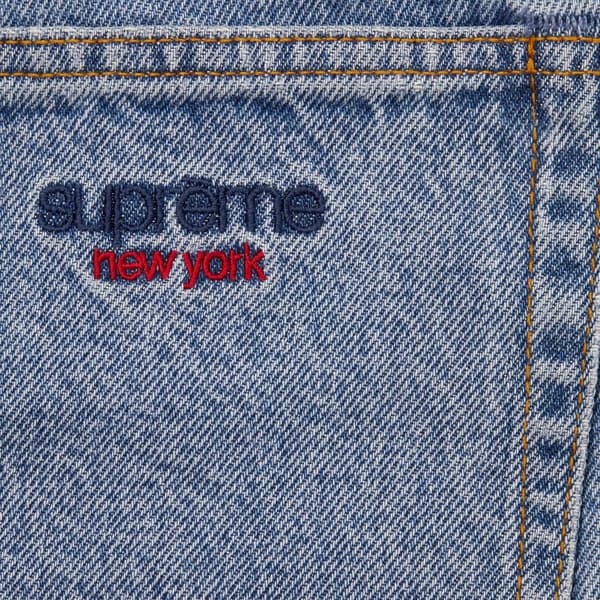 Supreme Baggy Denim Short - Washed Indigo (front)