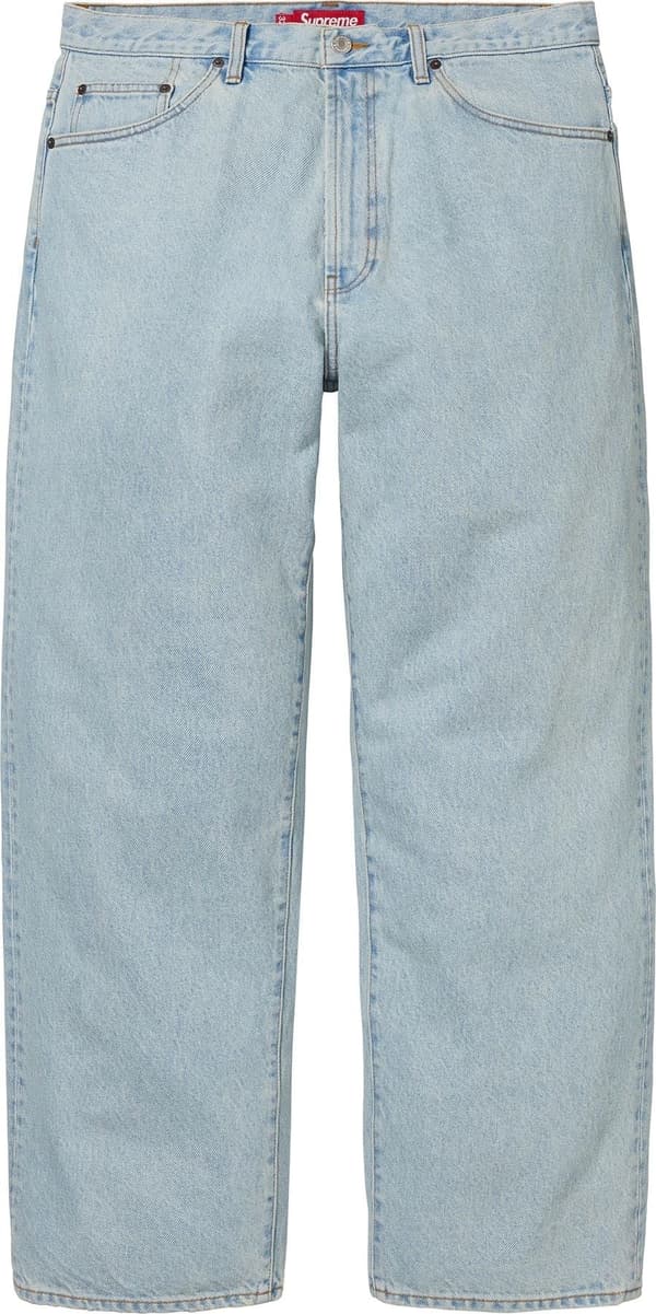 Supreme Baggy Jean - Light Washed Indigo (front)