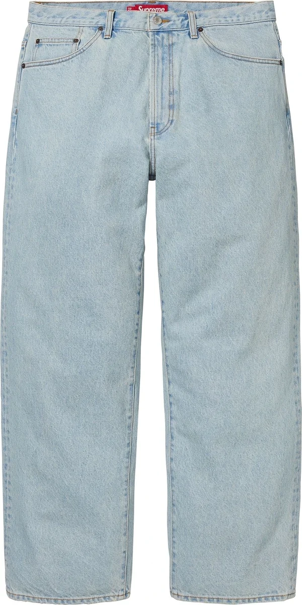 Supreme Baggy Jean - Light Washed Indigo (front)