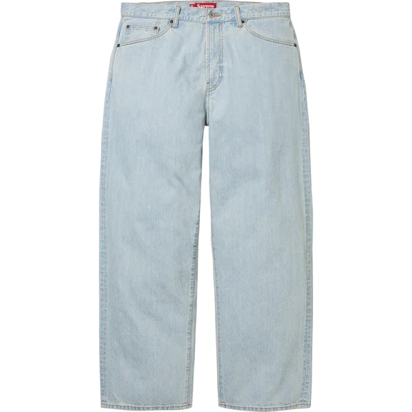 Supreme Baggy Jean - Light Washed Indigo (front)