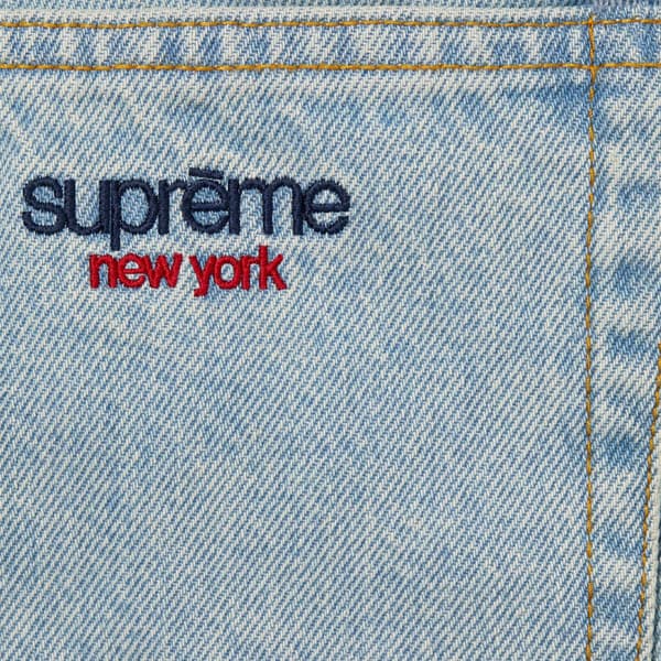Supreme Baggy Jean - Light Washed Indigo (front)
