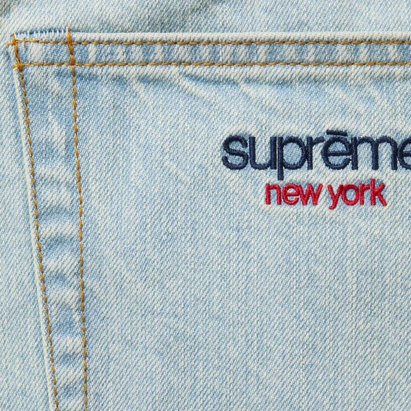 Supreme Baggy Jean - Light Washed Indigo (front)