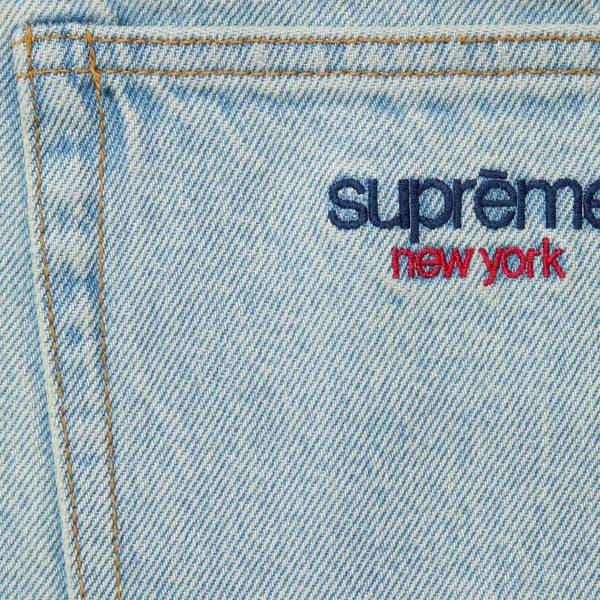 Supreme Baggy Jean - Light Washed Indigo (front)