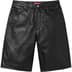Supreme Baggy Leather Short - Black (front)