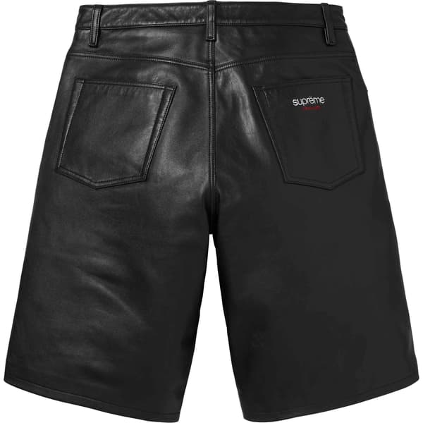 Supreme Baggy Leather Short - Black (front)