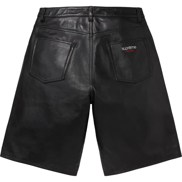 Supreme Baggy Leather Short - Black (front)