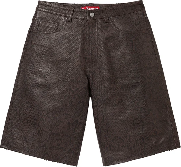 Supreme Baggy Leather Short - Snakeskin (front)