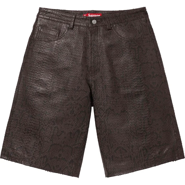 Supreme Baggy Leather Short - Snakeskin (front)