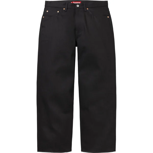 Supreme Baggy Selvedge Jean - Rigid Black (front)