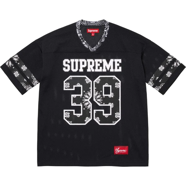 Supreme Bandana Football Jersey - Black (front)
