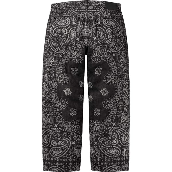 Supreme Bandana Jacquard Baggy Jean - Black (front)