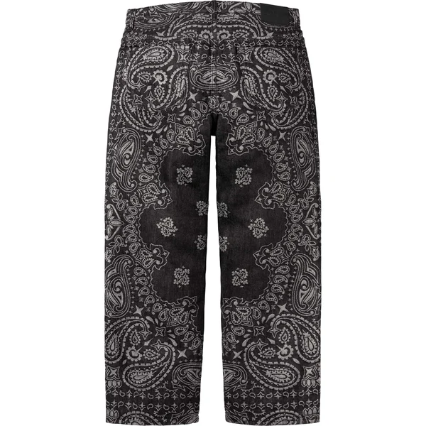 Supreme Bandana Jacquard Baggy Jean - Black (front)