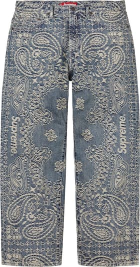 Supreme Bandana Jacquard Baggy Jean Blue