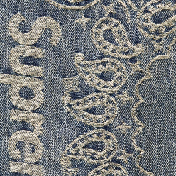 Supreme Bandana Jacquard Baggy Jean - Blue (front)