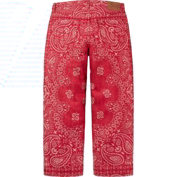 Supreme Bandana Jacquard Baggy Jean - Red (front)
